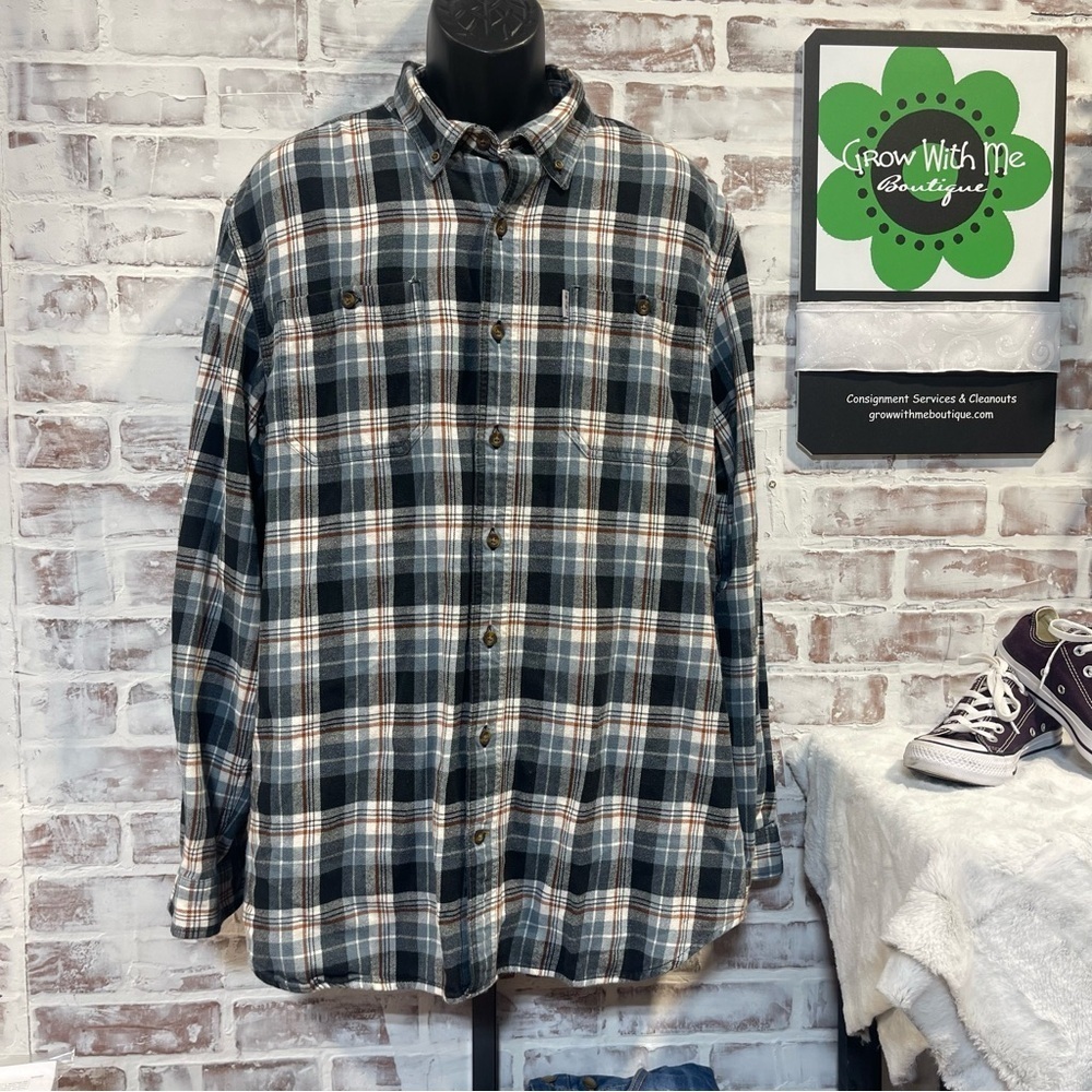 Carhartt Plaid Button-Up Men's Shirt XL Tall